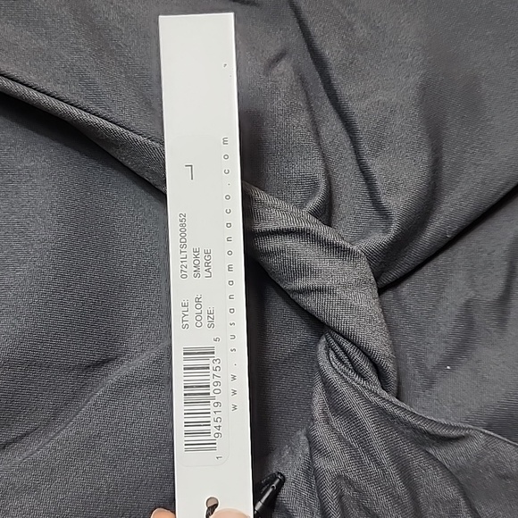 Susana Monaco Twist Back Dress In Smoke NWT Size L - Picture 8 of 8